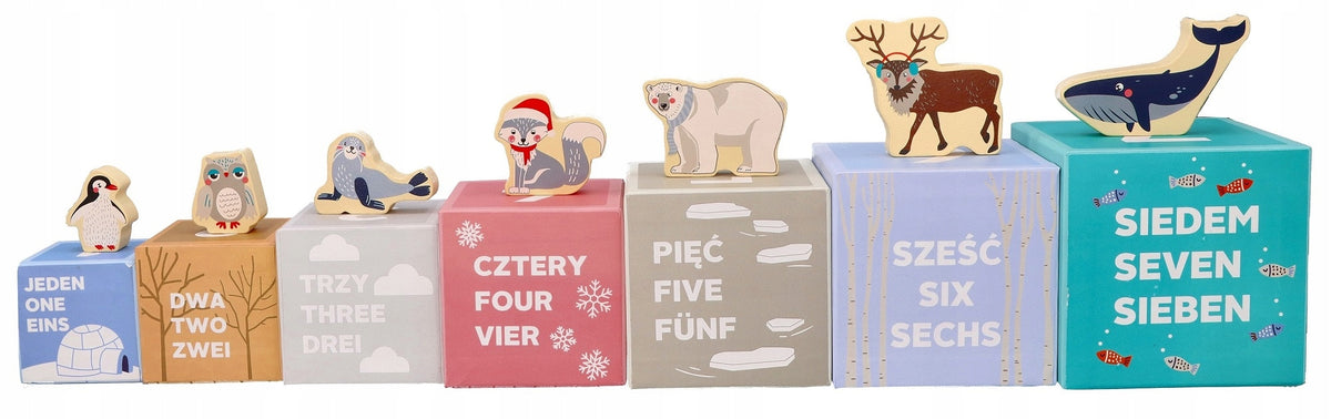Puzzle Cups Arctic Animals AdamToys Toy for One Year Old Kids