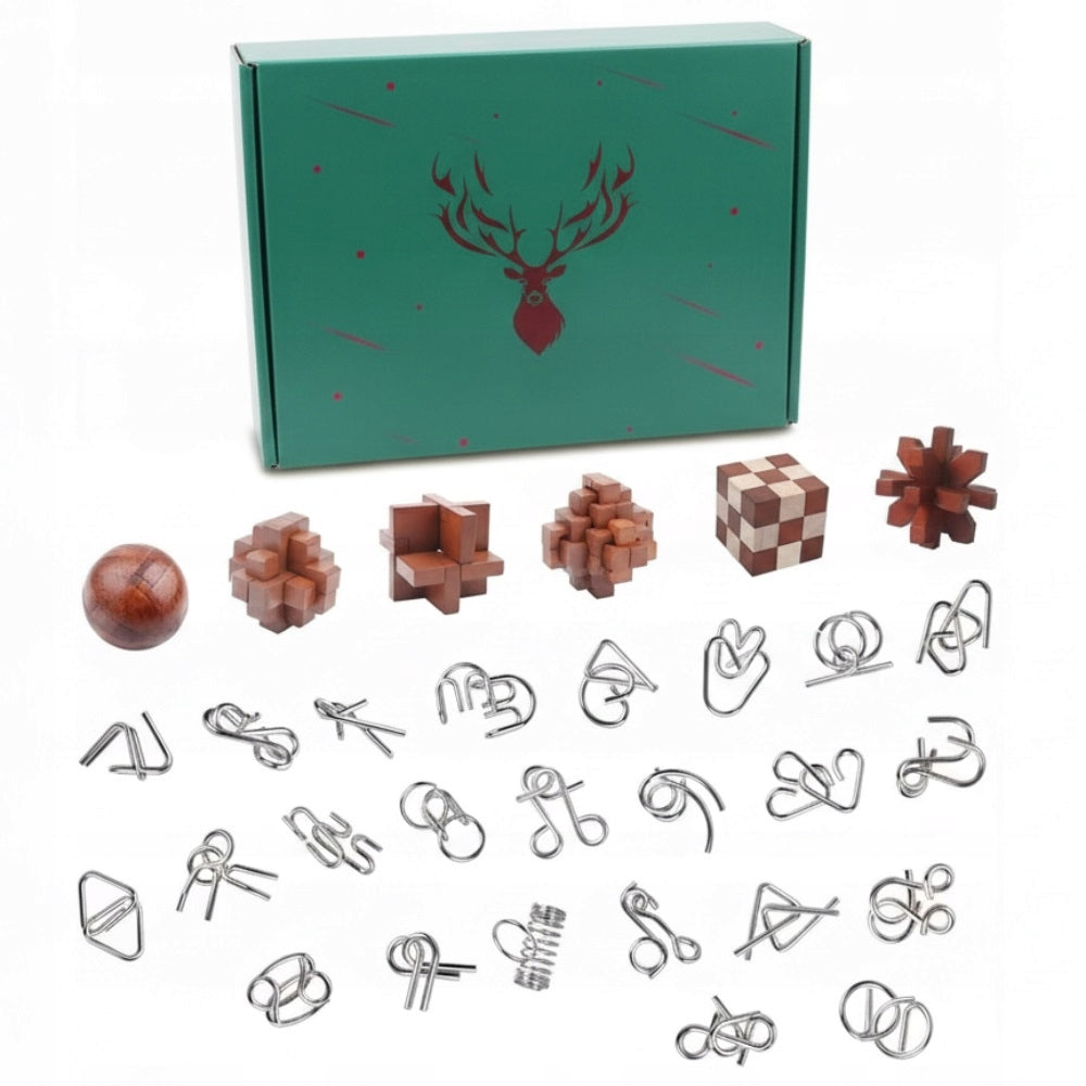 Puzzle games wooden puzzles and metal puzzles puzzle set of 30pcs Packaging status original