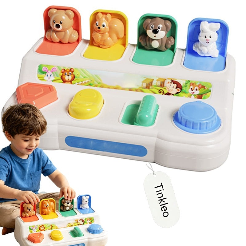 Puzzle toy pop-up animals motor skills for baby