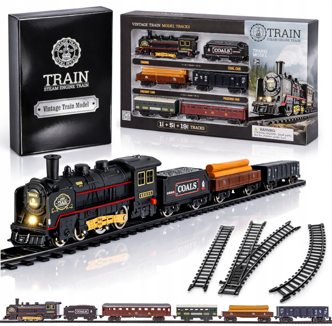 QUEUE Electric Railway Kit with LED Effects and Sound Large Track 122