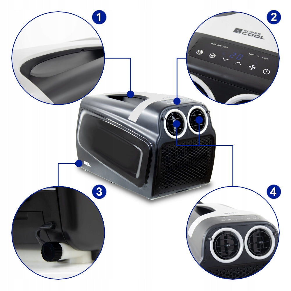 QUIET MOTORHOME AIR CONDITIONER PORTABLE HOME FRAL FSC04 WI-FI 1 KW ECO Model FSC04 WI-FI