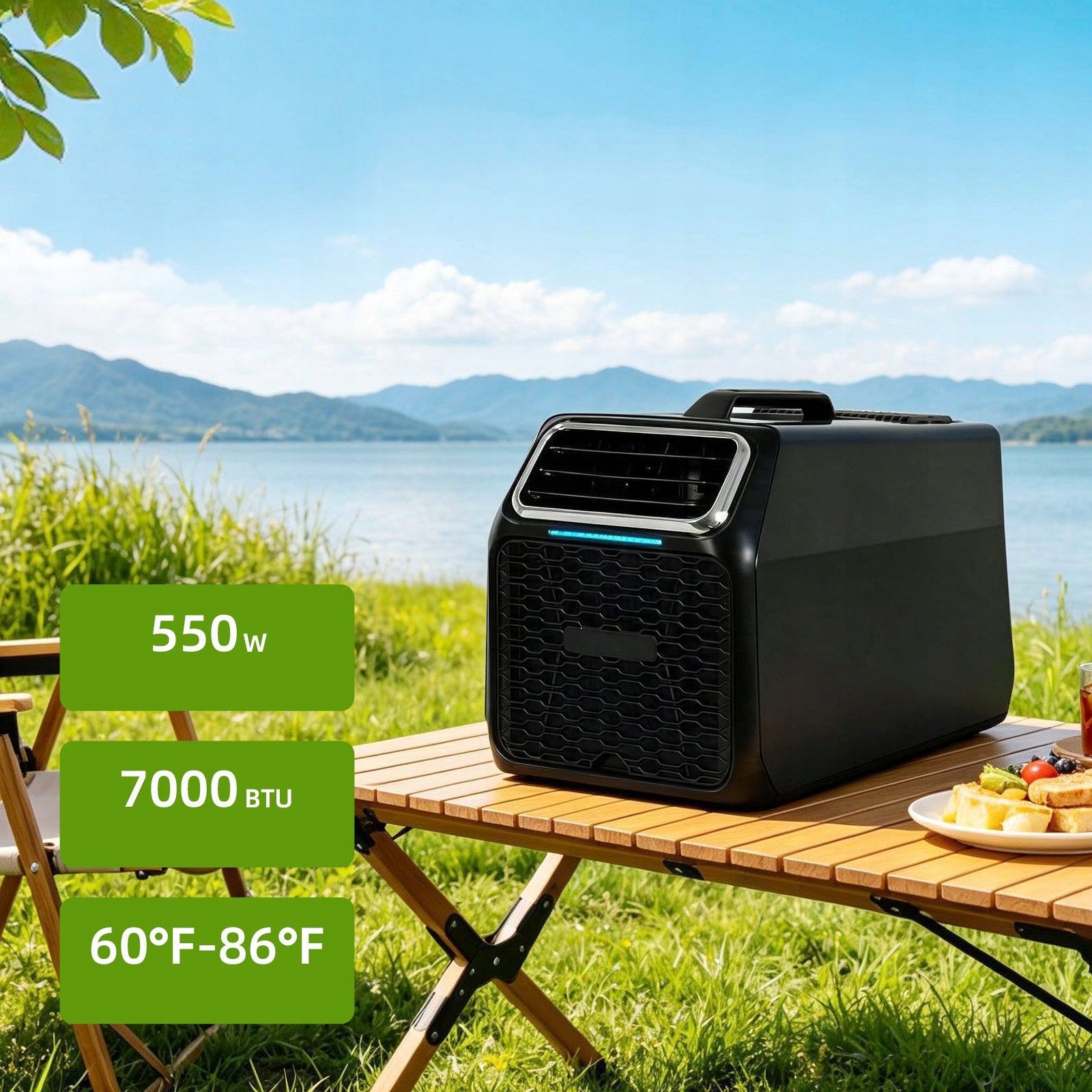 QUIET PORTABLE AIR CONDITIONER Space Cool-C14 1400W 7000 BTU 53dB FOR MOTORHOME Manufacturer code Space Cool-C14-A