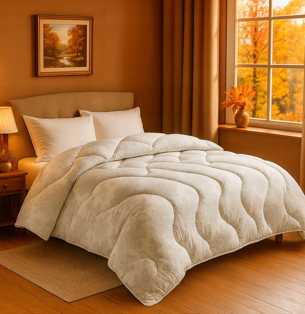 QUILT 140X200 ANTI-ALLERGIC YEAR-ROUND WITH FLOWERS Polish PREMIUM PRODUCT Brand Strefa Spania