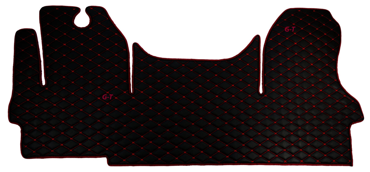 QUILTED RUGS DIAMONDS BUS IVECO DAYLI AFTER 2015R BLACK QUILTING RED