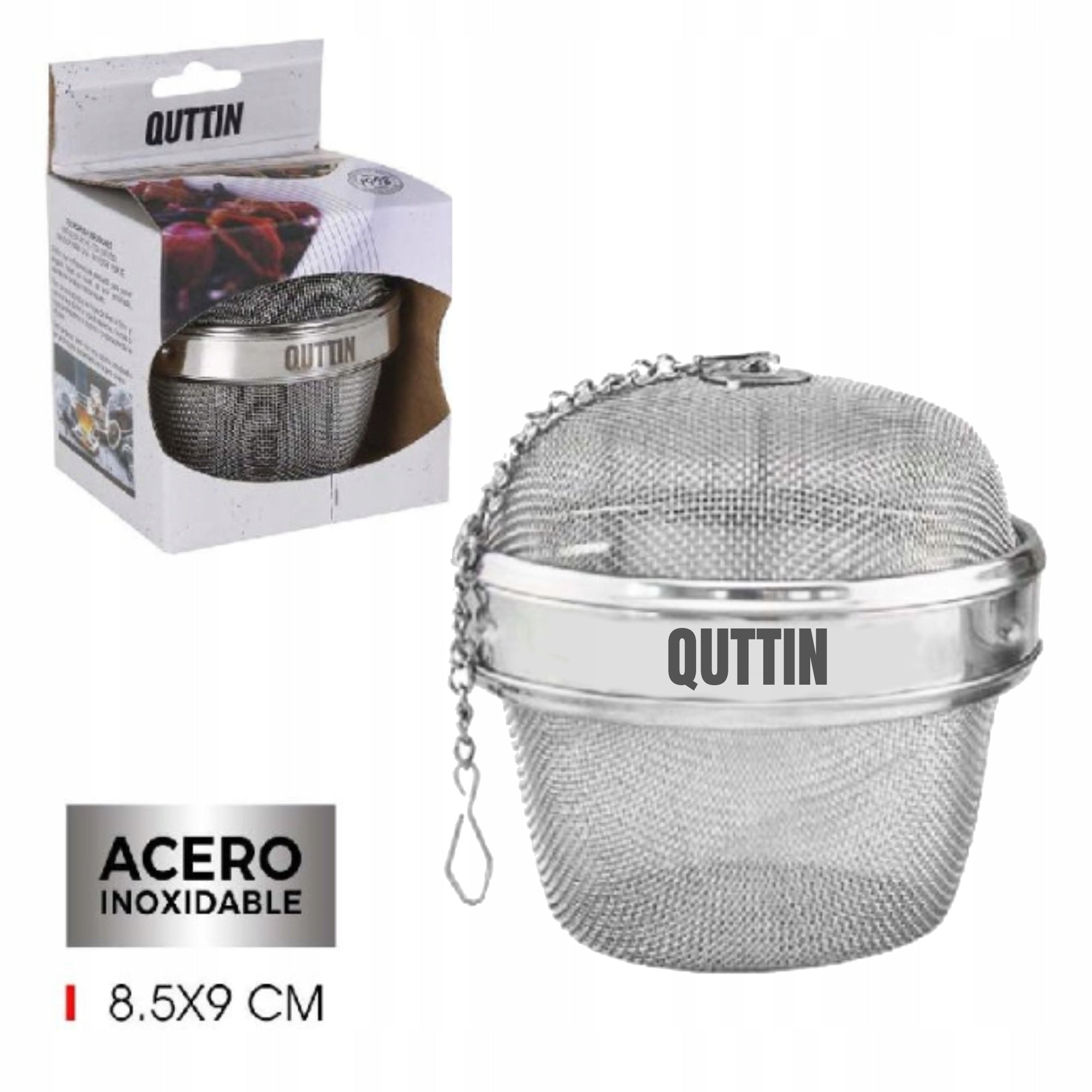 QUTTIN Steel Brewer STRAINER SPICE BASKET FOR COOKING SOUP 9CM