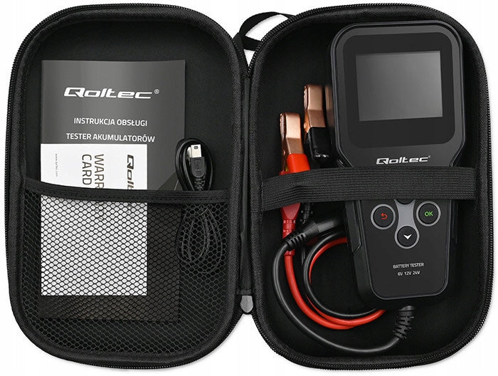 Qoltec 3-in-1 Digital Battery Tester with 6V 12V 24V LCD Display Brand Qoltec