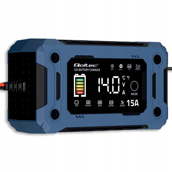 Qoltec 52496 rectifier battery charger 12V 15A repair maintenance Manufacturer's catalog number 52496