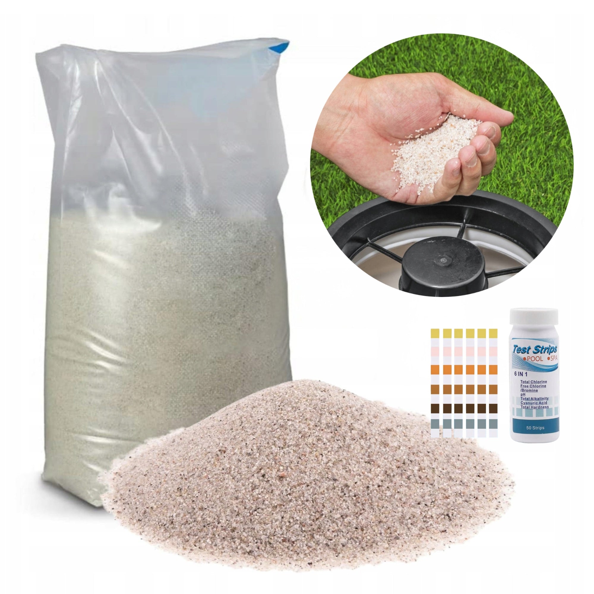 Quartz Sand Filtration for Pump 20kg in Set with Tests 6in1 20kg