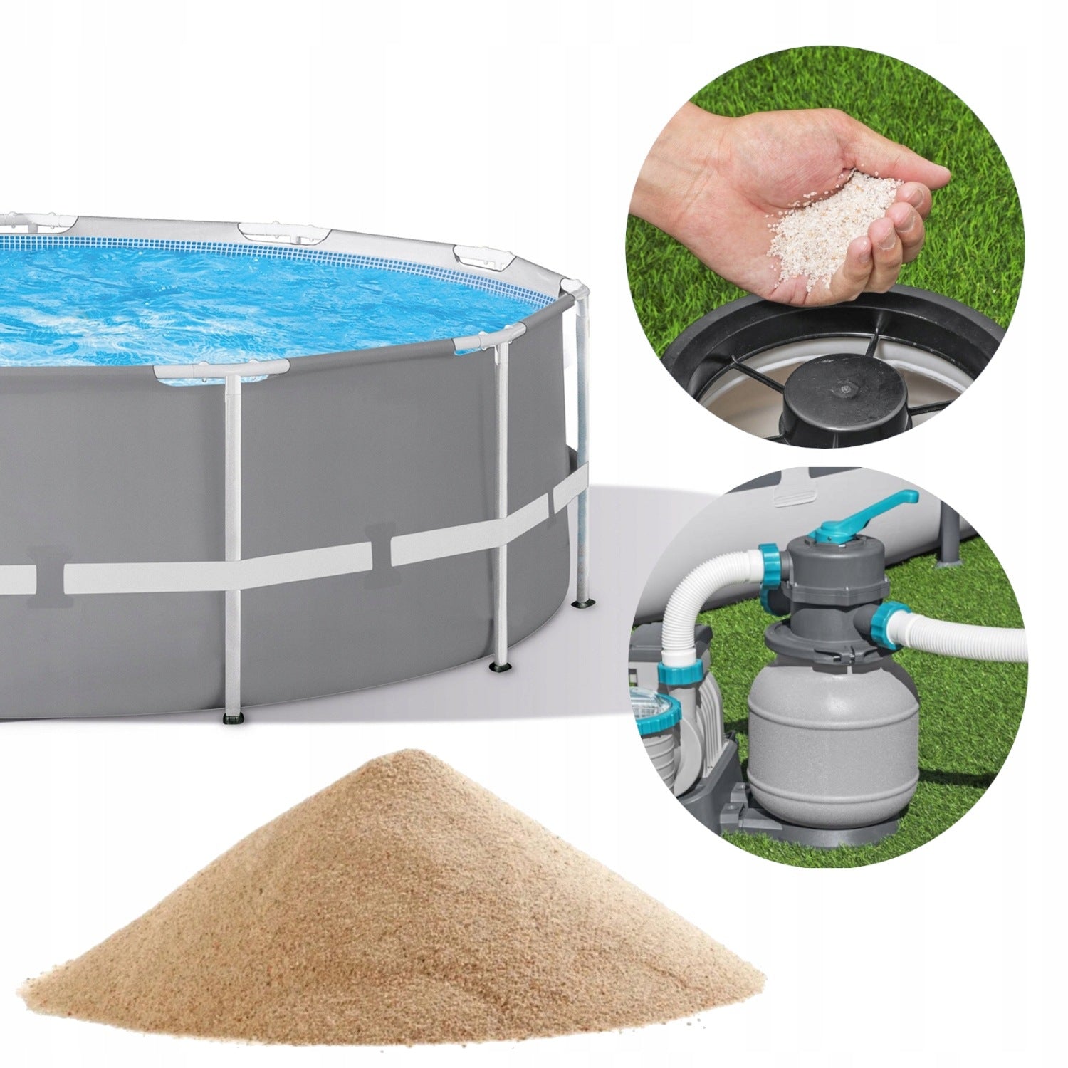 Quartz sand 0,5-1,0 mm 25 kg for filter pumps
