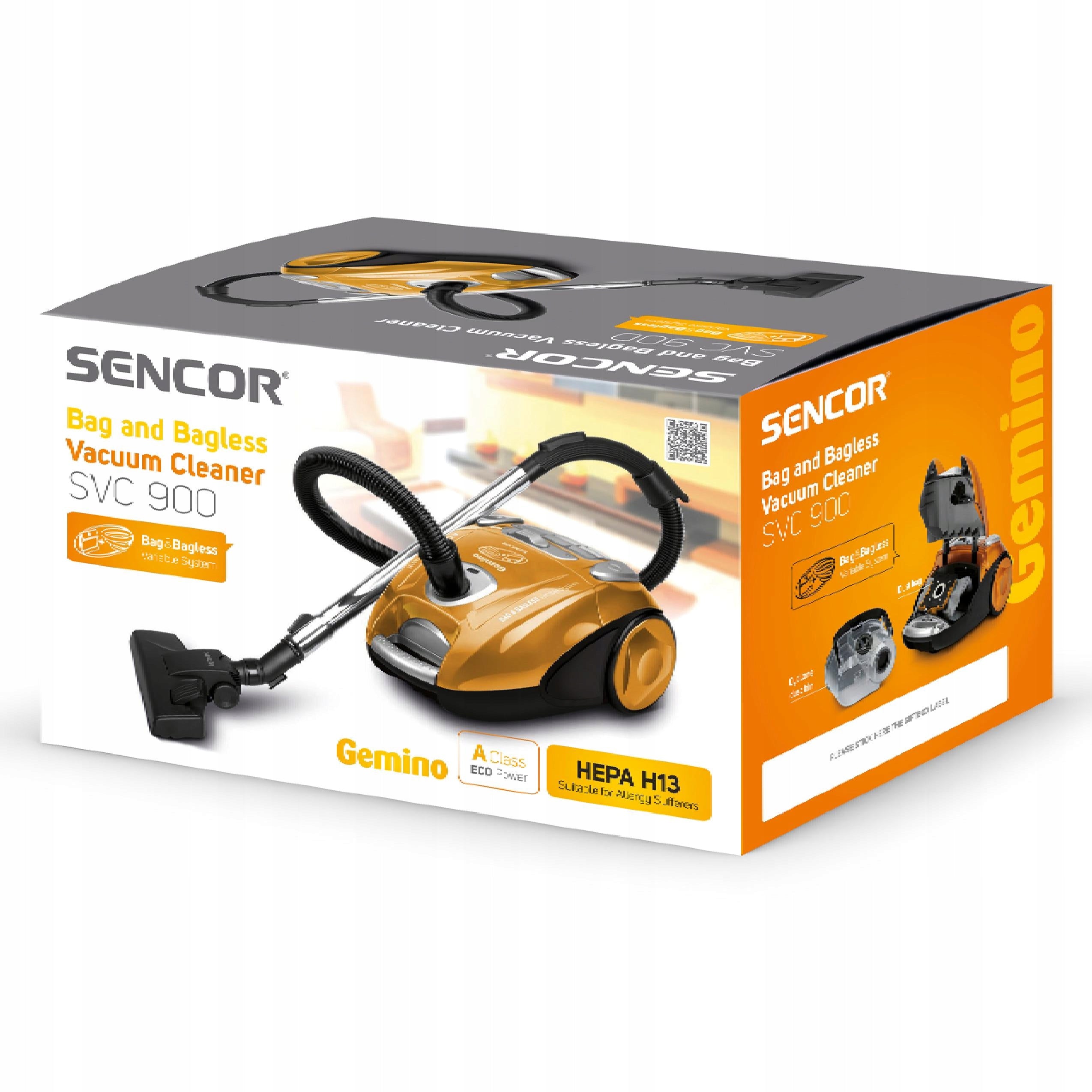 Quiet Bagless Vacuum Cleaner 2in1 700W Range 7,5m Sencor SVC 900-EUE3 Manufacturer code SVC 900-EUE3