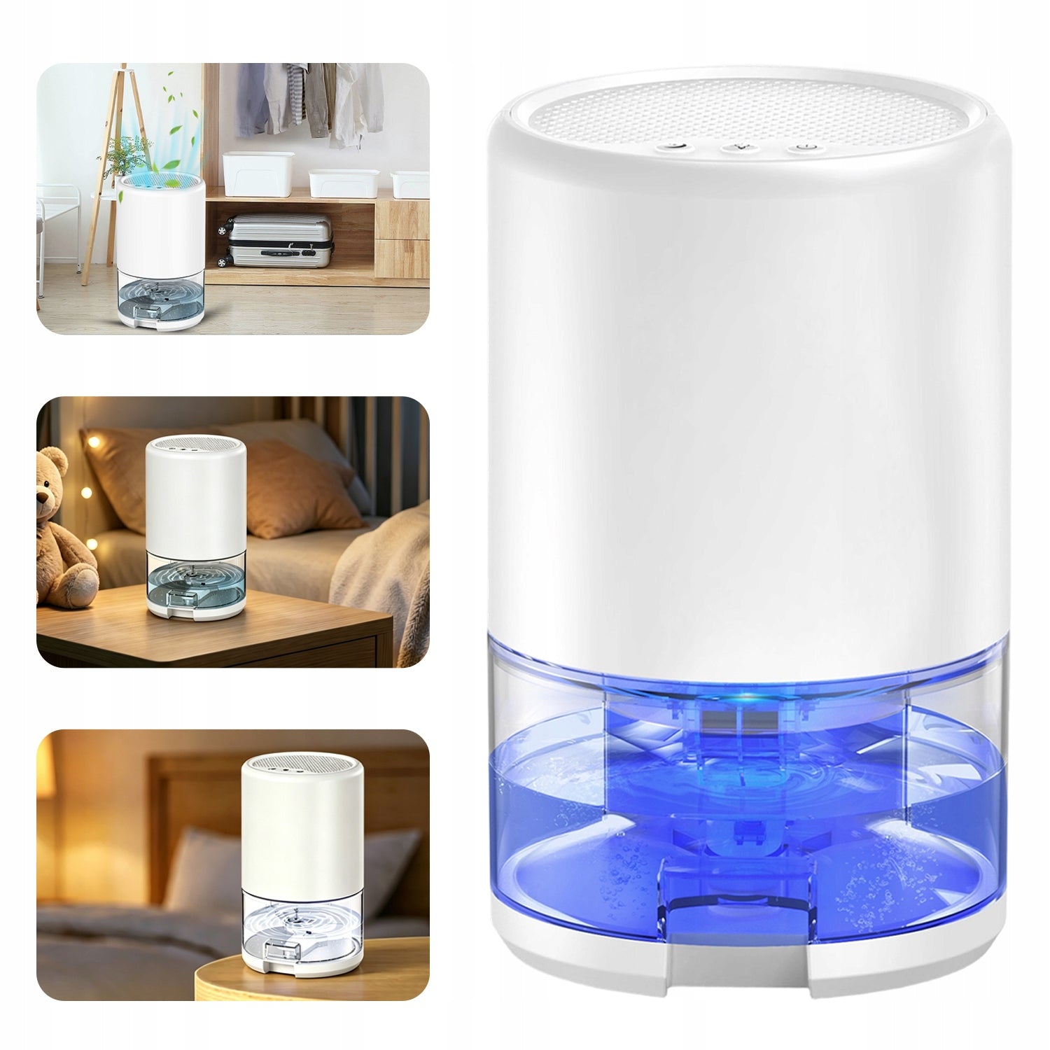 Quiet Dehumidifier Moisture Absorber LED Light for Home Bedroom Office Use