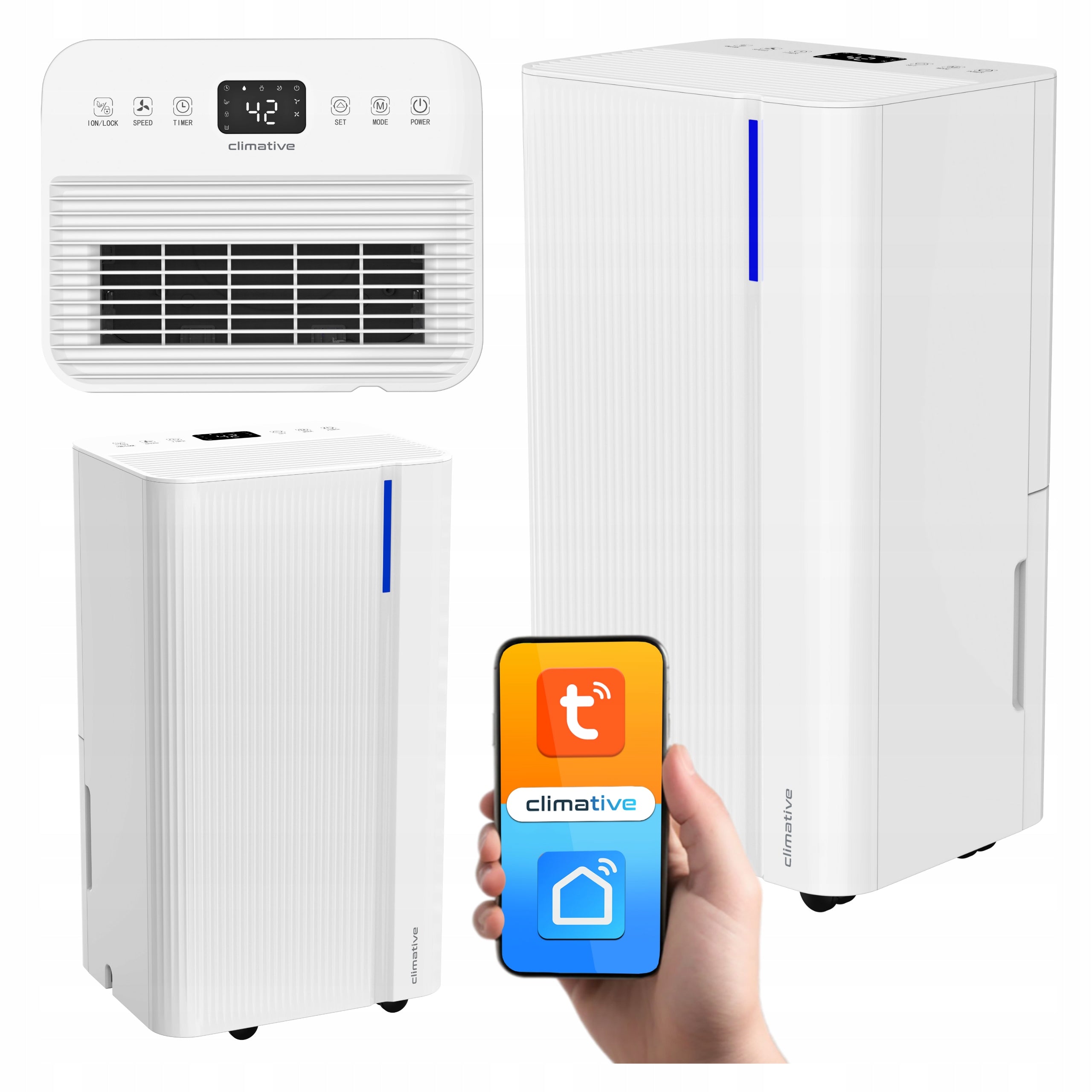 Quiet Efficient Dehumidifier WAVE ION WIFI Moisture Absorber 40 m² EAN (GTIN) 5905204696248