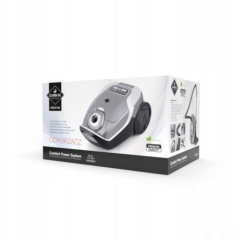 Quiet VACUUM CLEANER COLUMBIAVAC ULTRA POWERFUL SMART TURBO BRUSH 4200W Model OSC3100