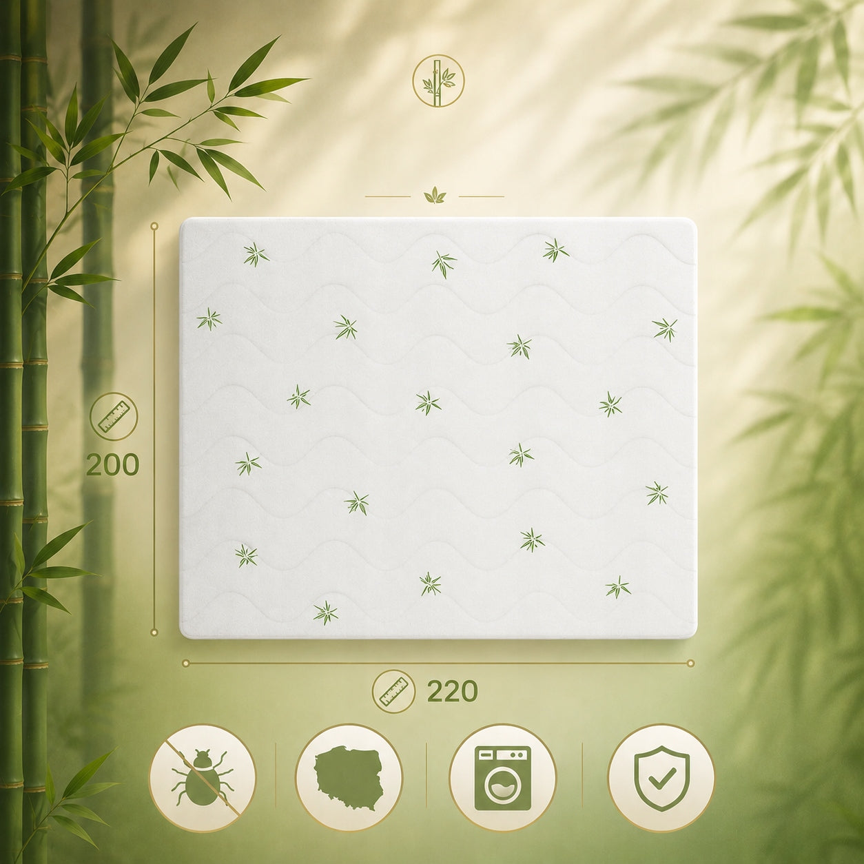 Quilt 220x200 year-round anti-allergic BAMBOO PL | PREMIUM Blanket season all season