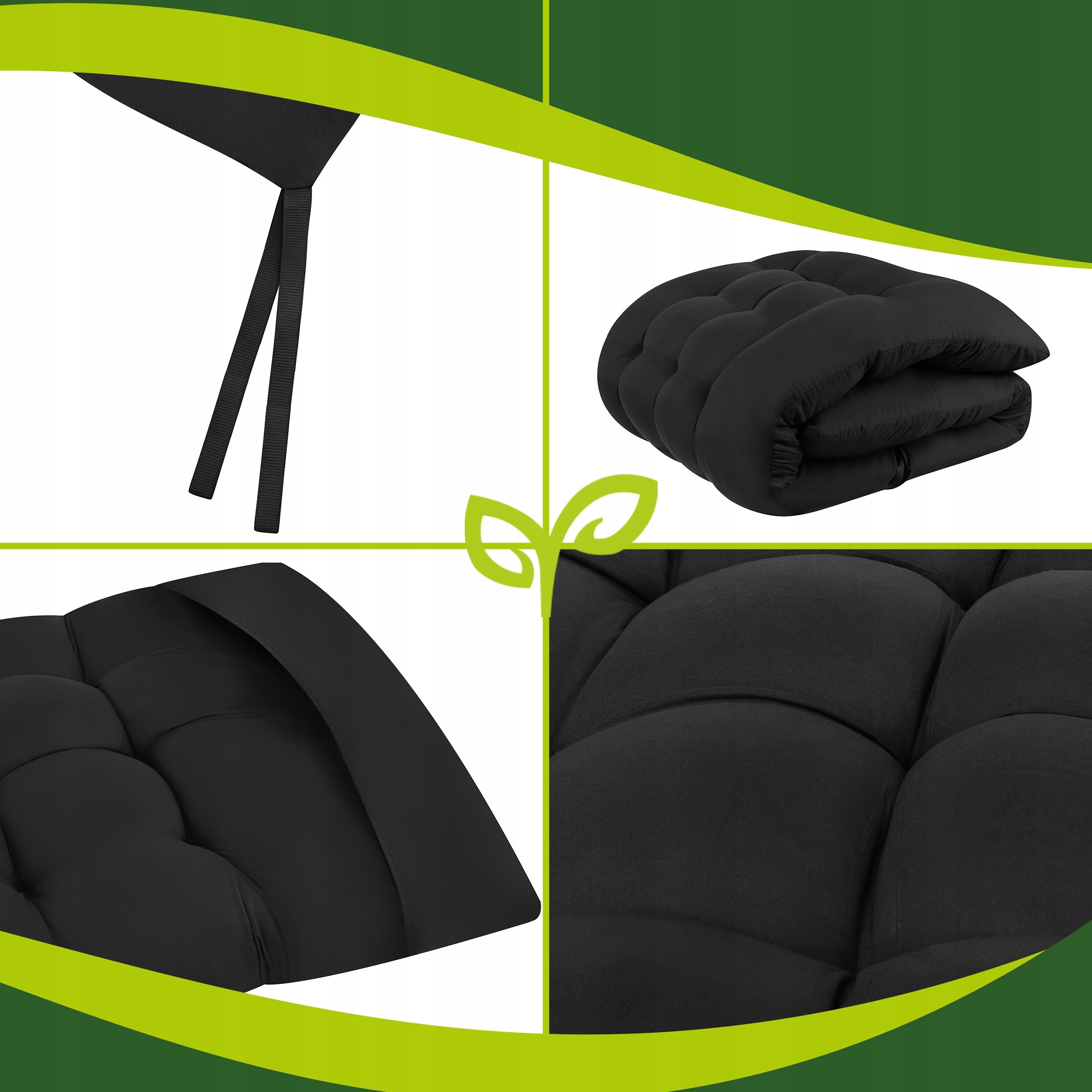 Quilted Cushion for Garden Sun Lounger Beach Chair 180x50cm Thick Comfortable Cushion thickness 9 cm