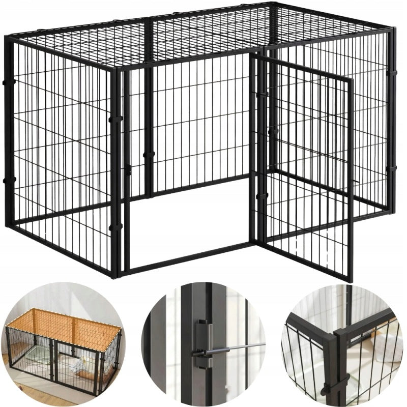 RABBIT CAT DOG PLAYPEN 6 PANELS 70x60CM ANIMAL CAGE FARMHOUSE CATWALK
