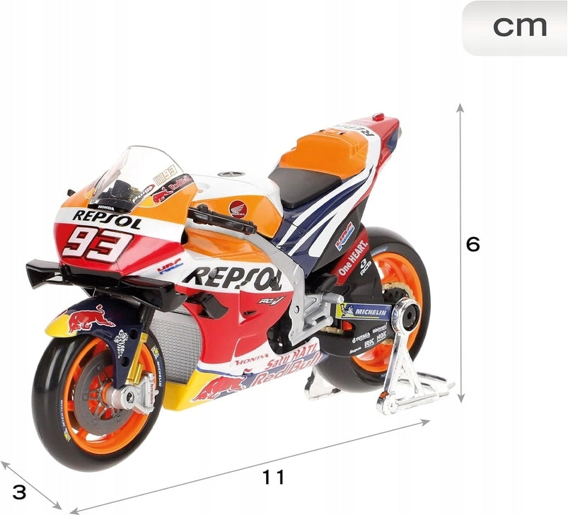 RACING BIKE HONDA RC213V REPSOL MODEL 1:18 MAISTO Faithful Miniature 3+ Packaging status original