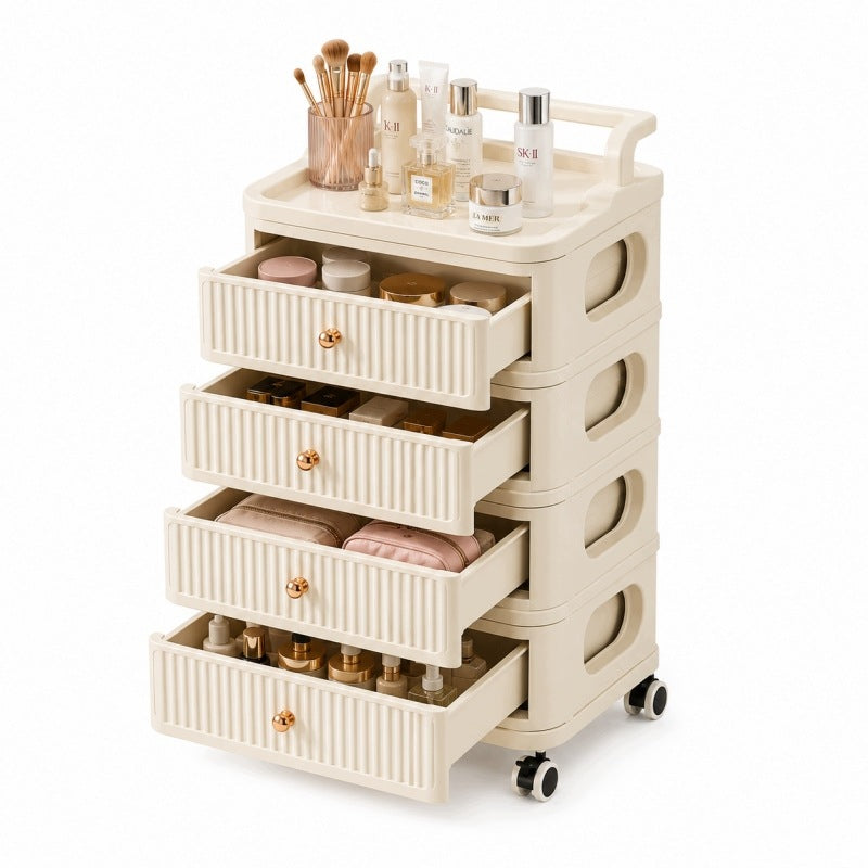 RACK BATHROOM SHELF KITCHEN MOBILE CABINET ON WHEELS 4 LEVELS Manufacturer code PO27