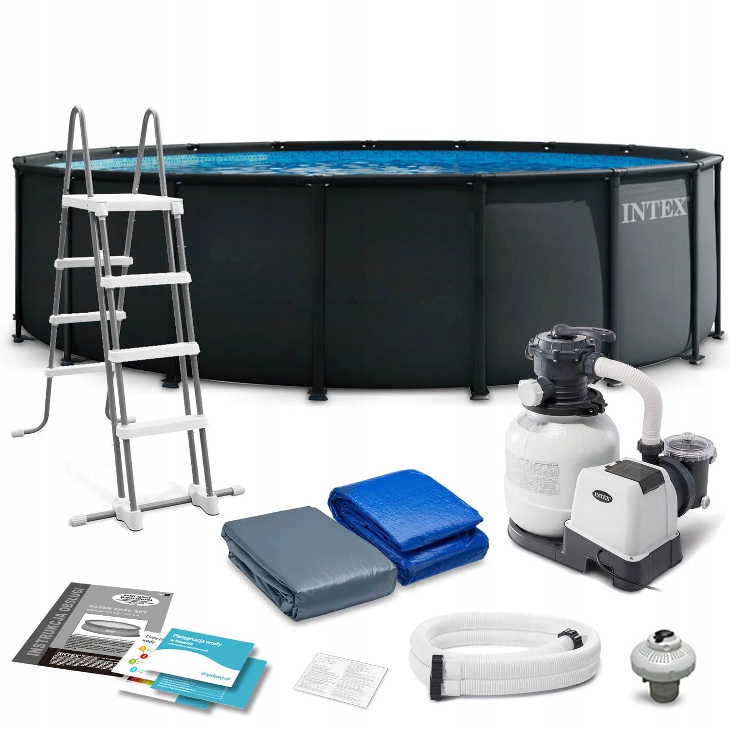 RACK POOL WITH SAND PUMP 549 x 132CM FULL SET 11IN1 INTEX 2026R