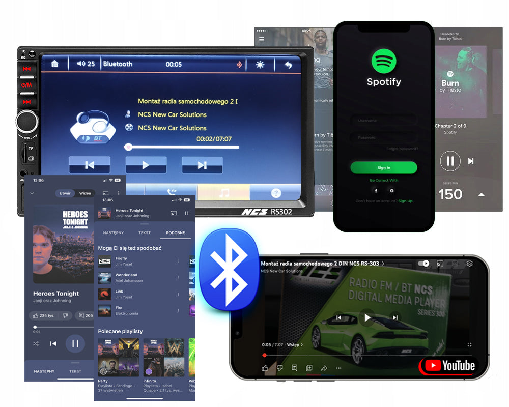 RADIO 2DIN SCREEN 7 USB CAR SD MP3 BT EAN (GTIN) 5903802410273