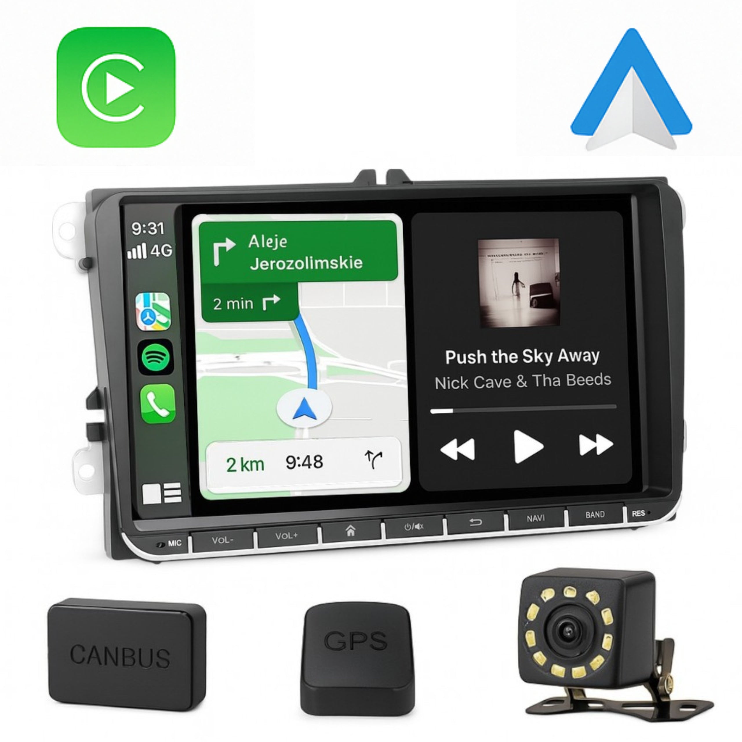 RADIO 9'' 6GB/128GB ANDROID 15 GOLF V VI PASSAT B6 B7 SEAT SKODA VOLKSWAGEN