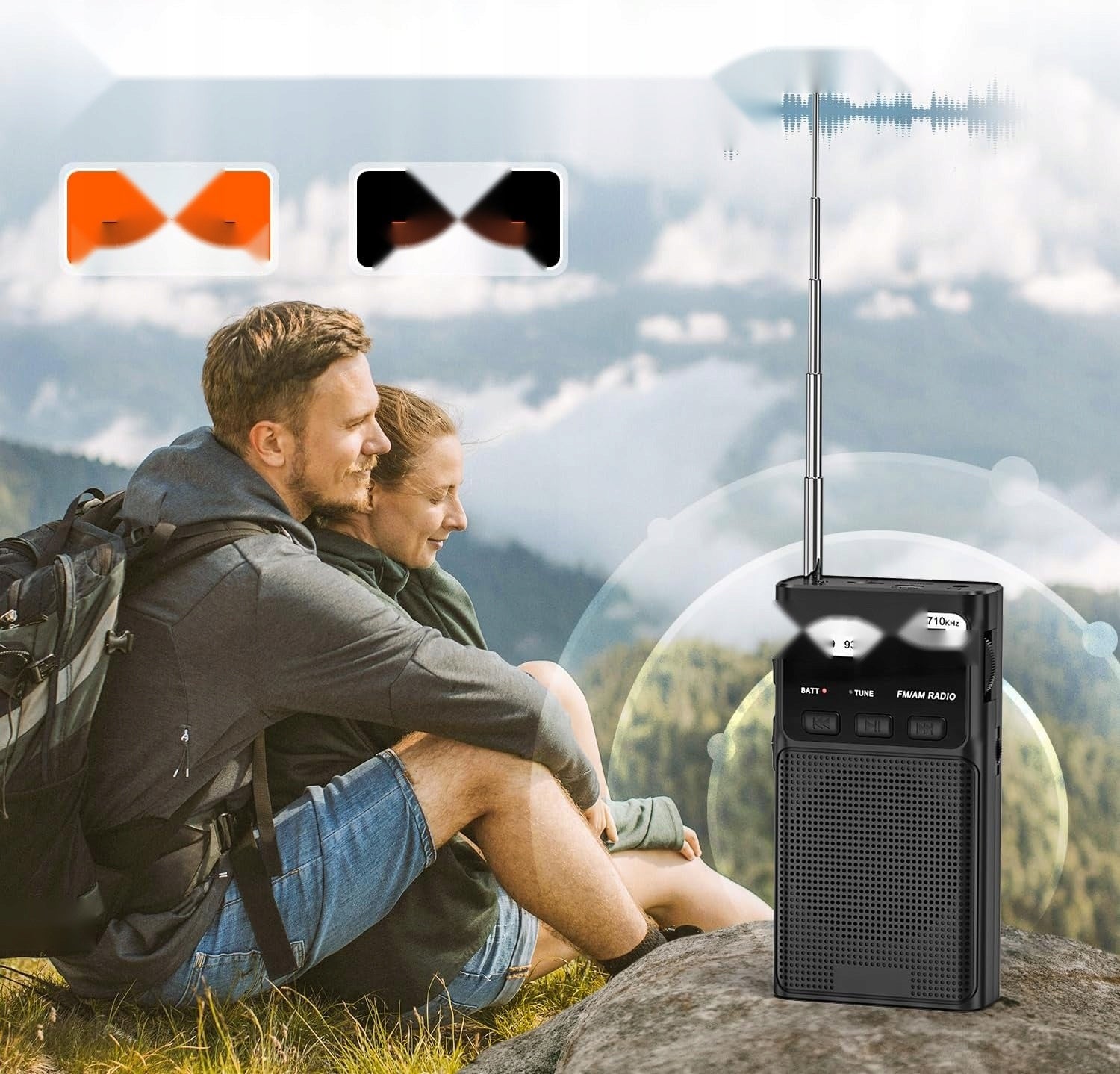 RADIO AM/FM PORTABLE POCKET 1000MAH MP3 SPEAKER HEADPHONES BATTERY Manufacturer code 5908107568056