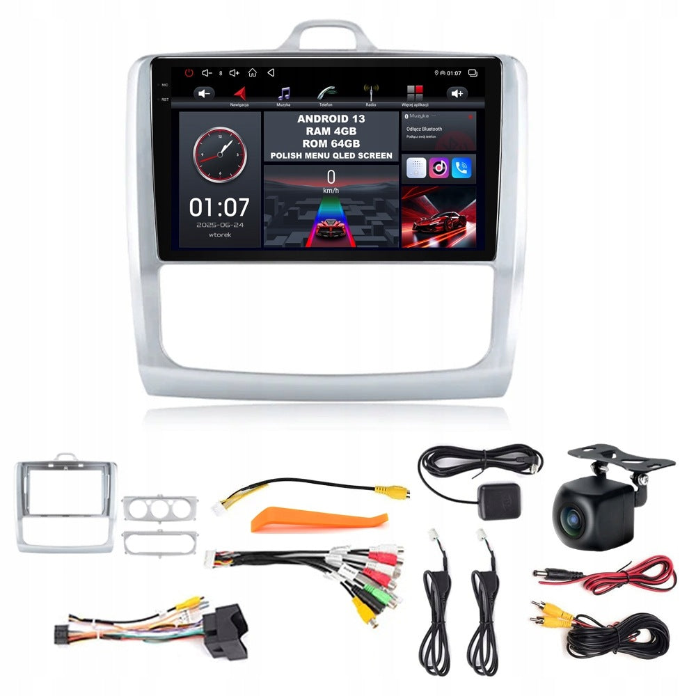 RADIO ANDROID 13 FORD FOCUS MK2 2004-2011 ANDROID AUTO CARPLAY BT 4GB/64GB