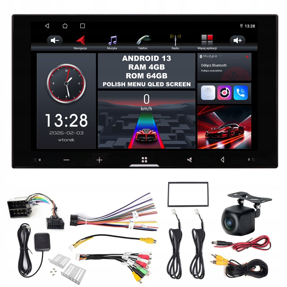 RADIO ANDROID 13 VW TRANSPORTER T5 2003–2009 CARPLAY AUTO BT WIFI 4GB+64GB