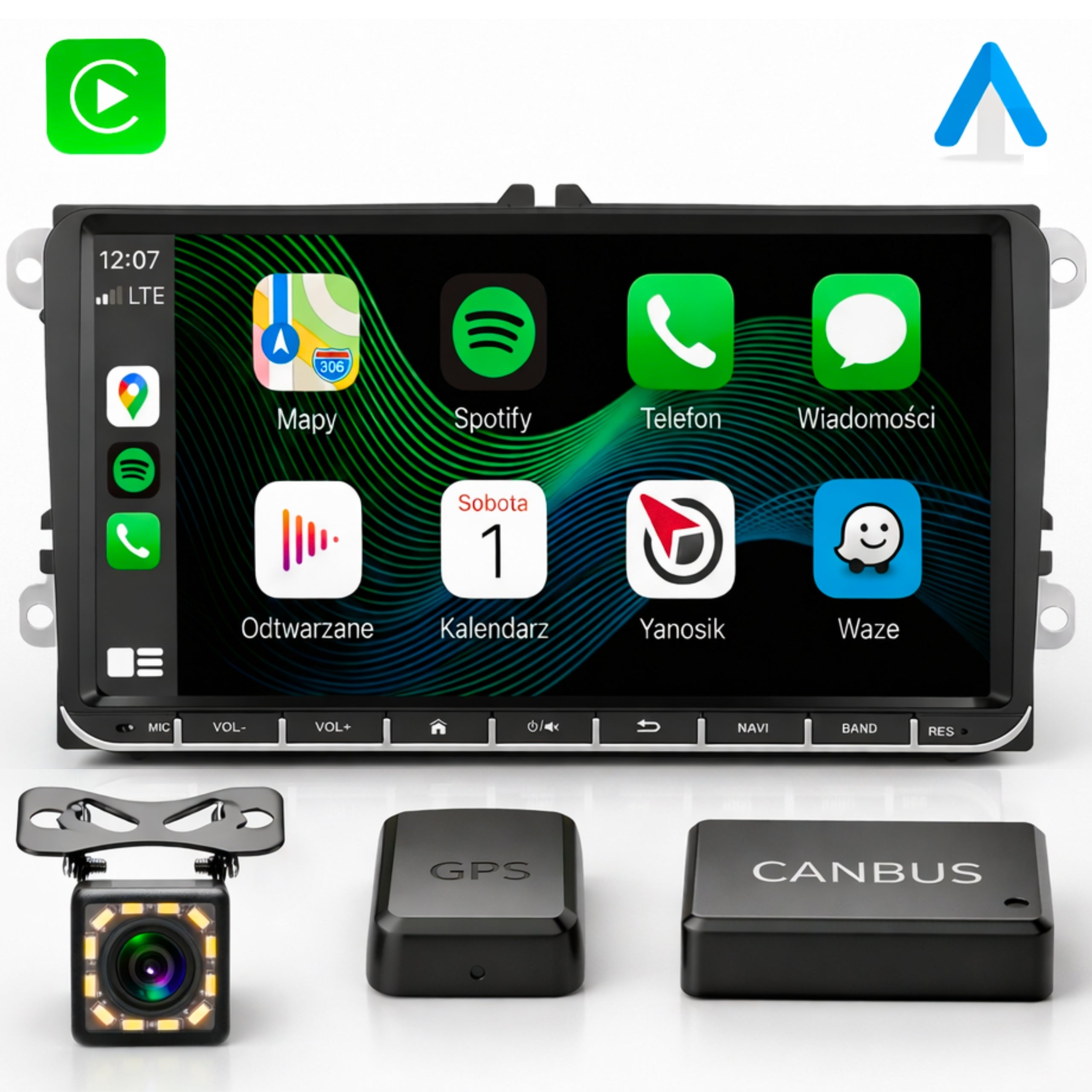 RADIO ANDROID CARPLAY VW PASSAT B6 B7 GOLF 5 V 6 VI TIGUAN CADDY SKODA BT
