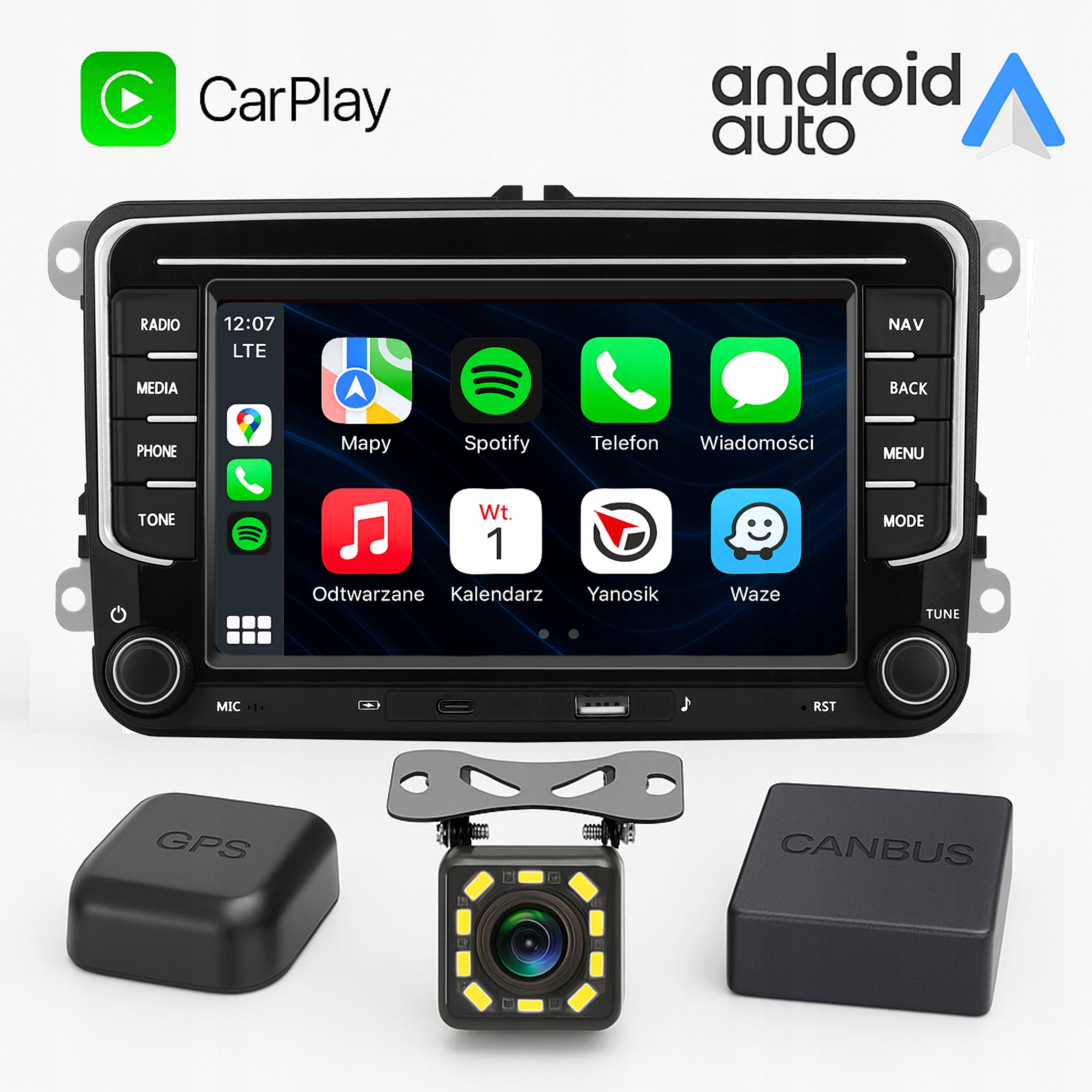 RADIO ANDROID CARPLAY VW PASSAT B6 B7 GOLF 5 V 6 VI TIGUAN TOURAN CADDY RDS