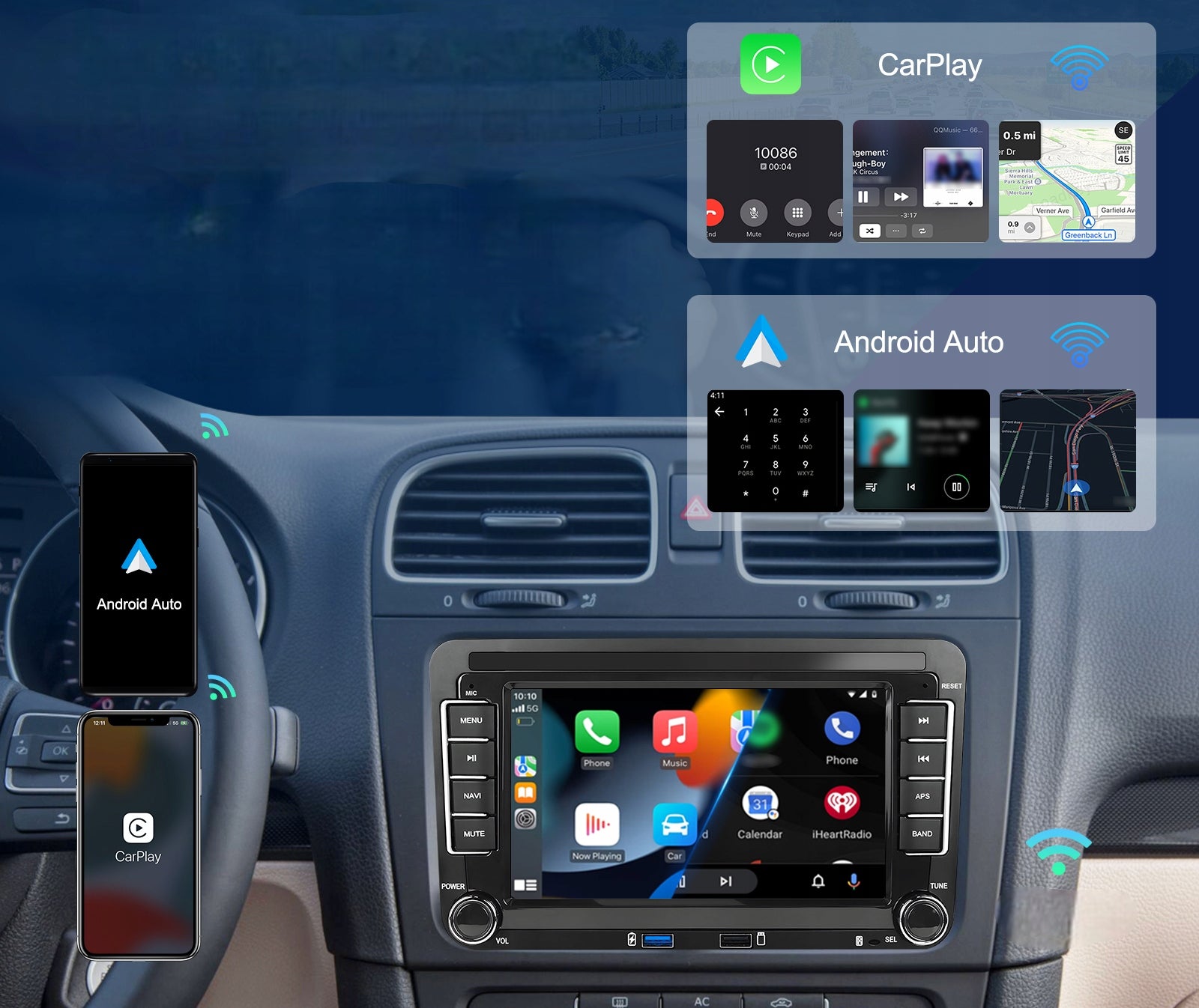 RADIO ANDROID CARPLAY VW PASSAT B6 B7 GOLF 5 V 6 VI TIGUAN TOURAN T5 CADDY Packaging status original