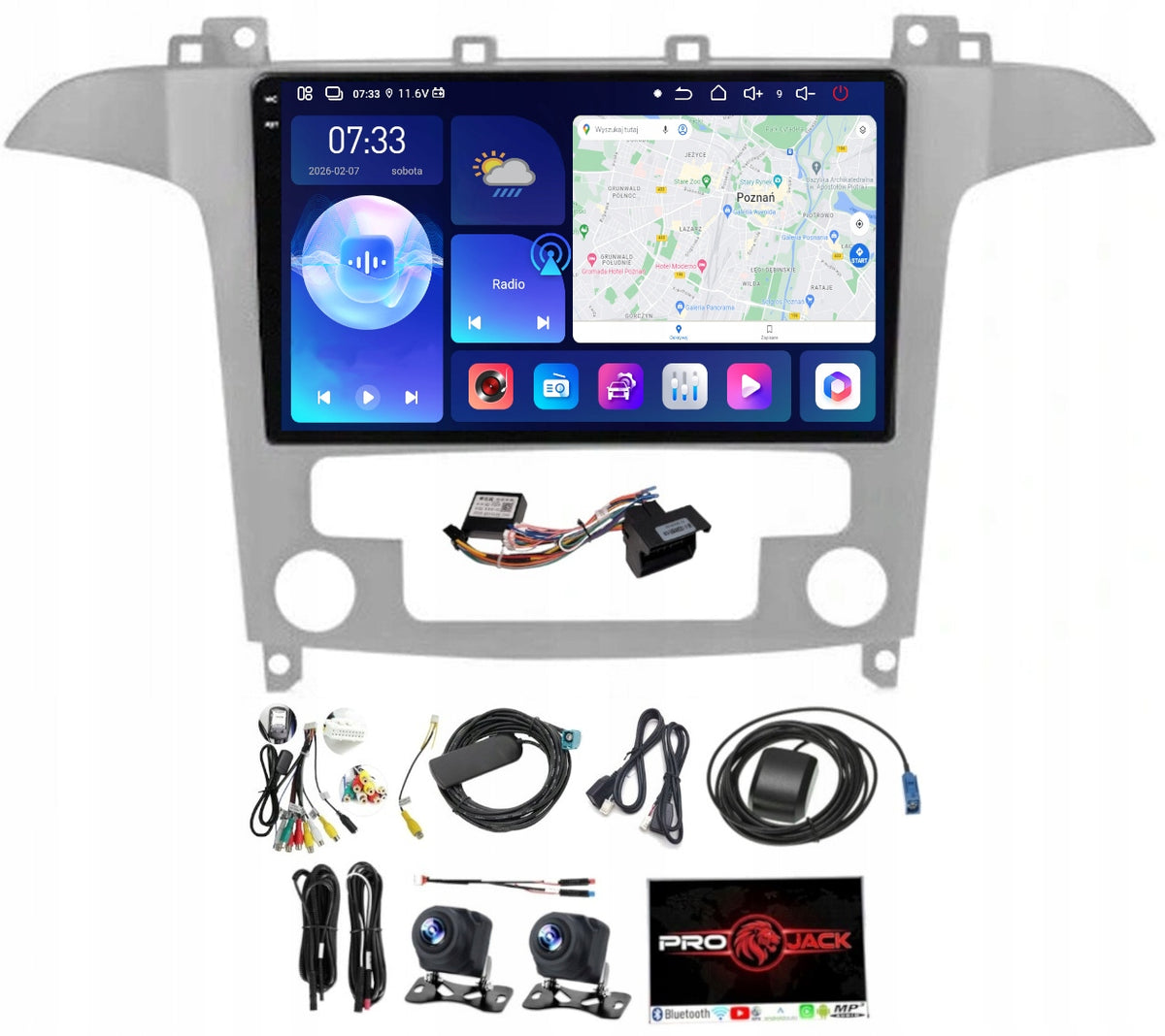 RADIO ANDROID FORD SMAX GALAXY 06-15 CARPLAY WIFI USB 6/128GB MODEM SIM