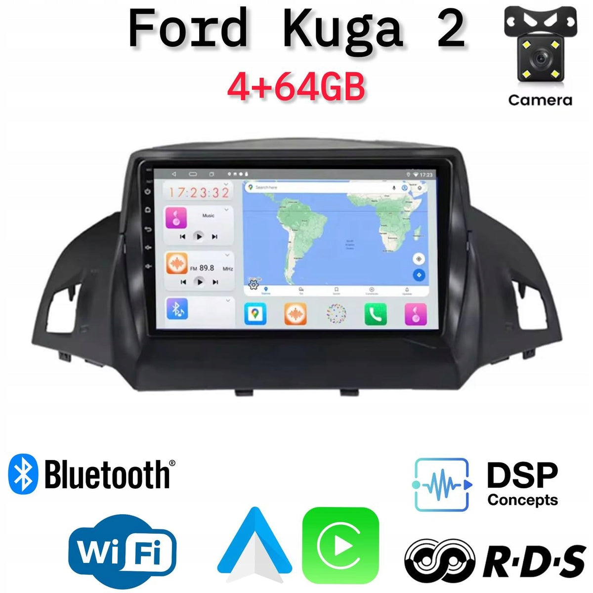 RADIO ANDROID NAVIGATION FORD KUGA 2 C-MAX ESCAPE 3 (4+64GB)