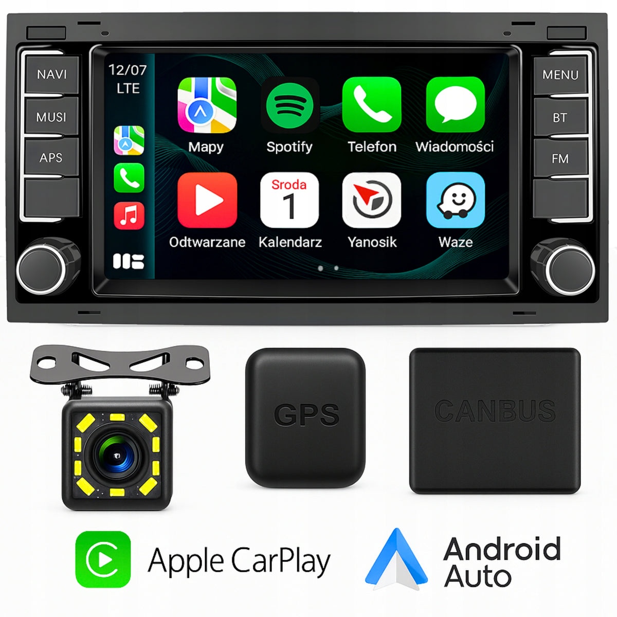 RADIO ANDROID TO VW MULTIVAN T5 TOUAREG GPS WIFI BT NAVIGATION CARPLAY - 4GB