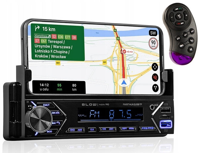 RADIO BLOW MOBILE PRO 1DIN BLUETOOTH SMART AUX HOLDER 12V 2XUSB microSD