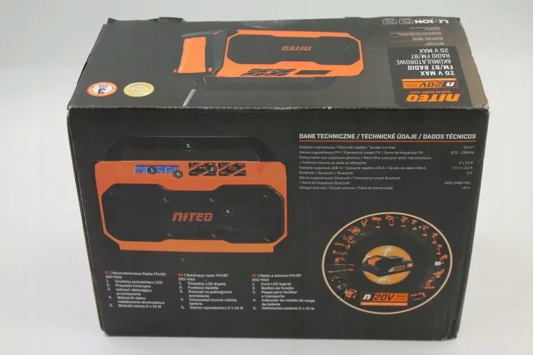 RADIO BUILT NITEO FM/BT SET without battery and charger Manufacturer code POJM250252