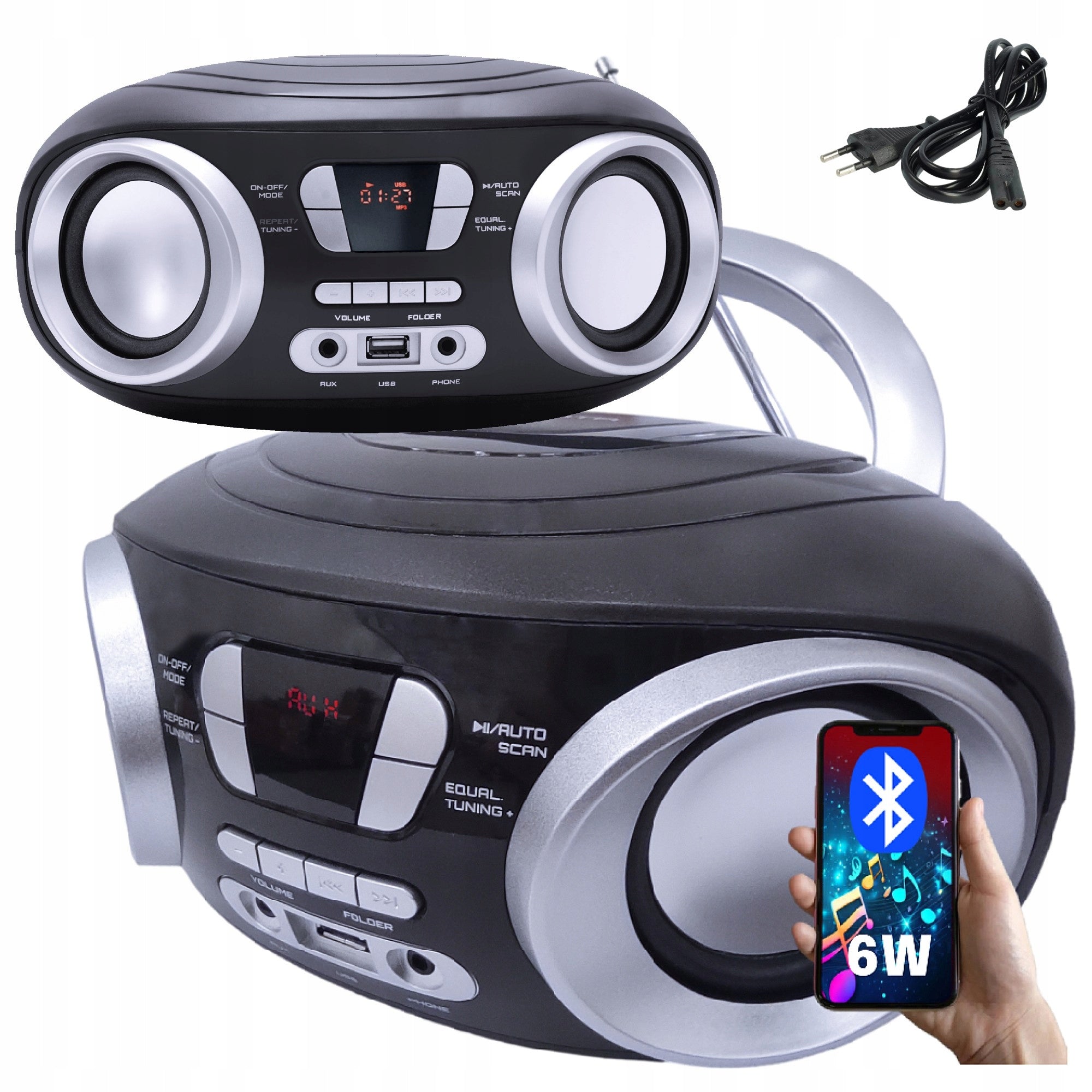 RADIO Boombox USB AUX MP3 Kitchen Radio BT Manta Chilli Radio
