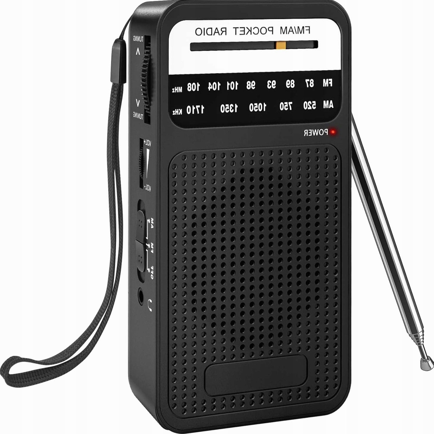 RADIO FM AM PORTABLE 145X84X4CM BATTERIES EMERGENCY STEREO SPEAKER BLACK