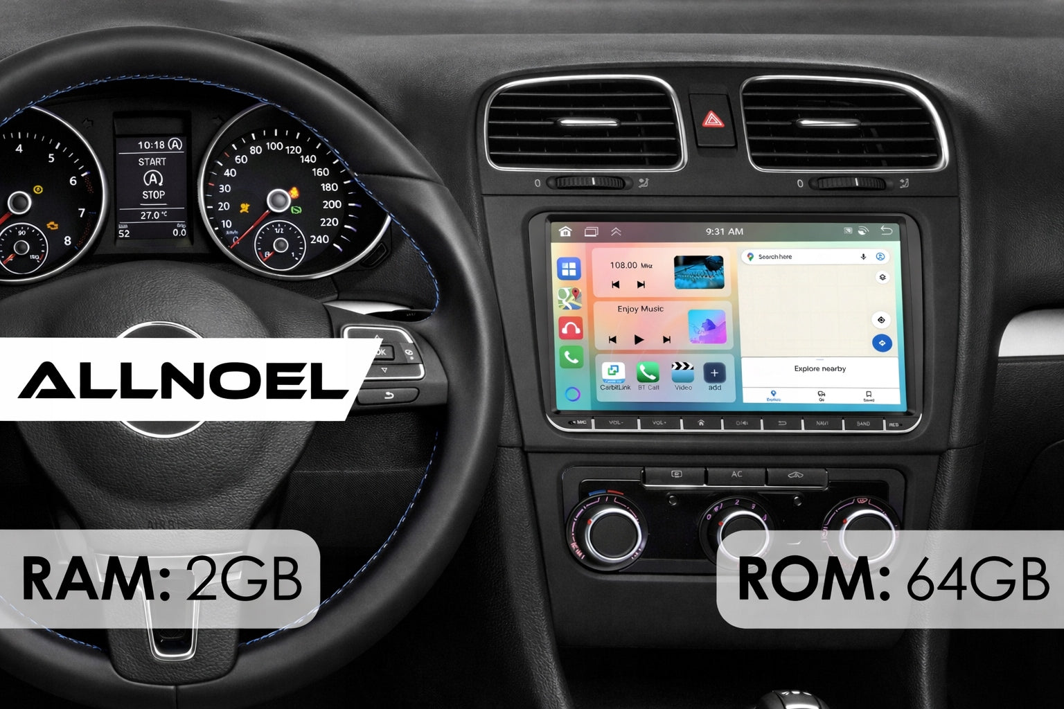 RADIO FOR VOLKSWAGEN SEAT SKODA VW PASSAT B6 B7 GOLF 5 V 6 ANDROID WIFI 9" Packaging status original