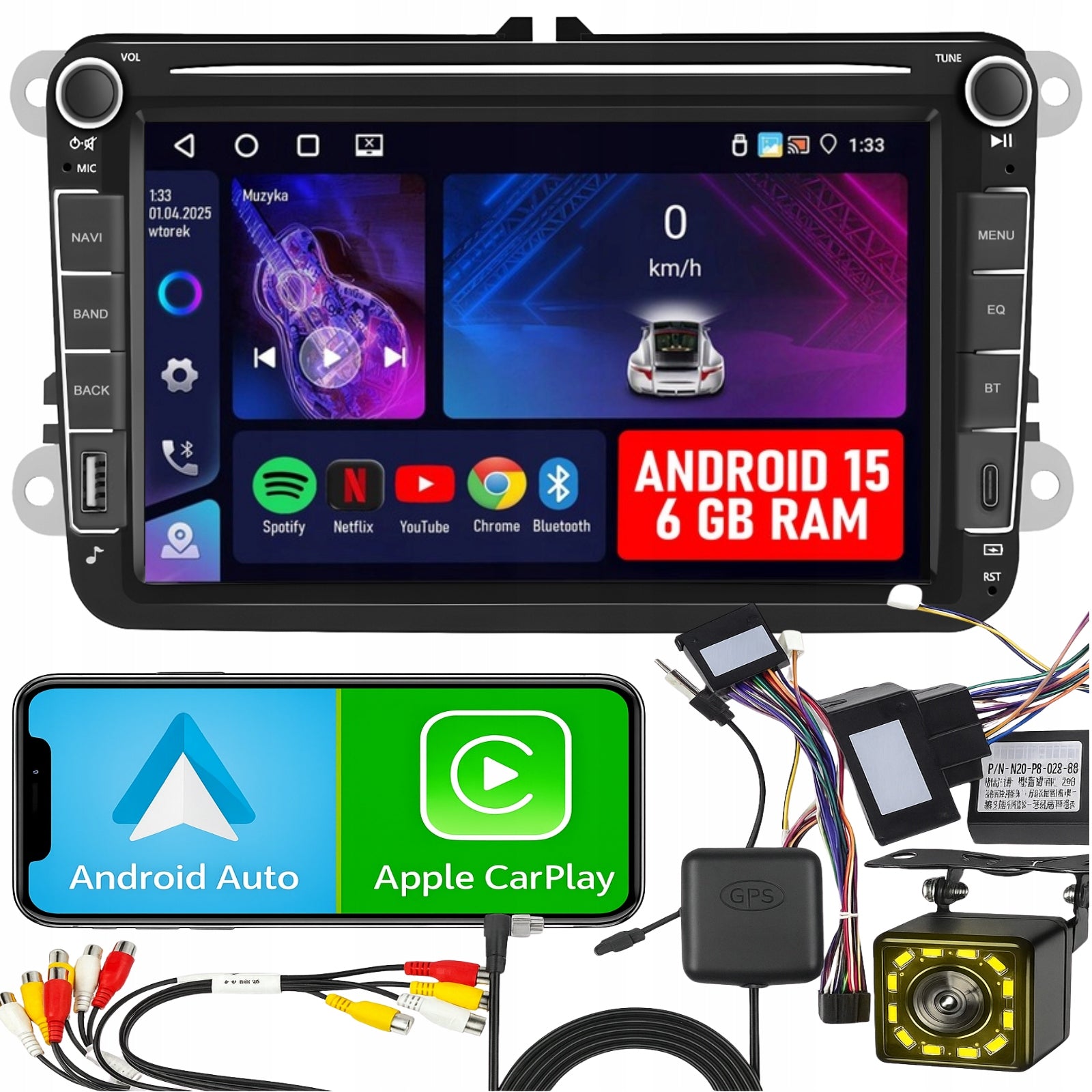 RADIO FOR VOLKSWAGEN SEAT SKODA VW PASSAT B6 B7 GOLF 5 V 6 WIFI ANDROID 6GB