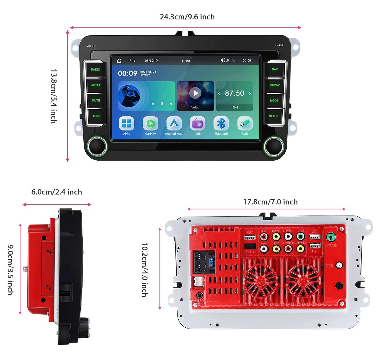 RADIO FOR VOLKSWAGEN SEAT SKODA VW PASSAT B6 B7 GOLF Android Auto CarPlay Packaging status original