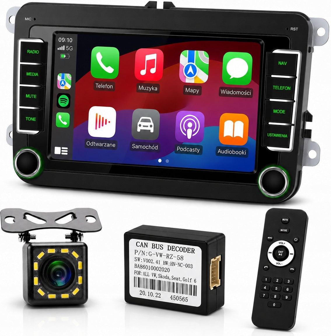 RADIO FOR VOLKSWAGEN SEAT SKODA VW PASSAT B6 B7 GOLF Android Auto CarPlay