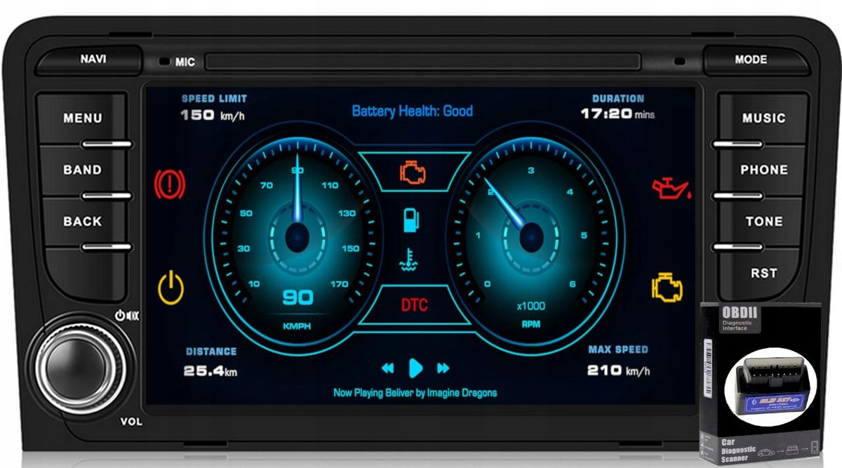 RADIO GPS ANDROID CARPLAY BLUETOOTH WIFI AUDI A3 8P 2003-2012 2GB 64GB Manufacturer code Y2