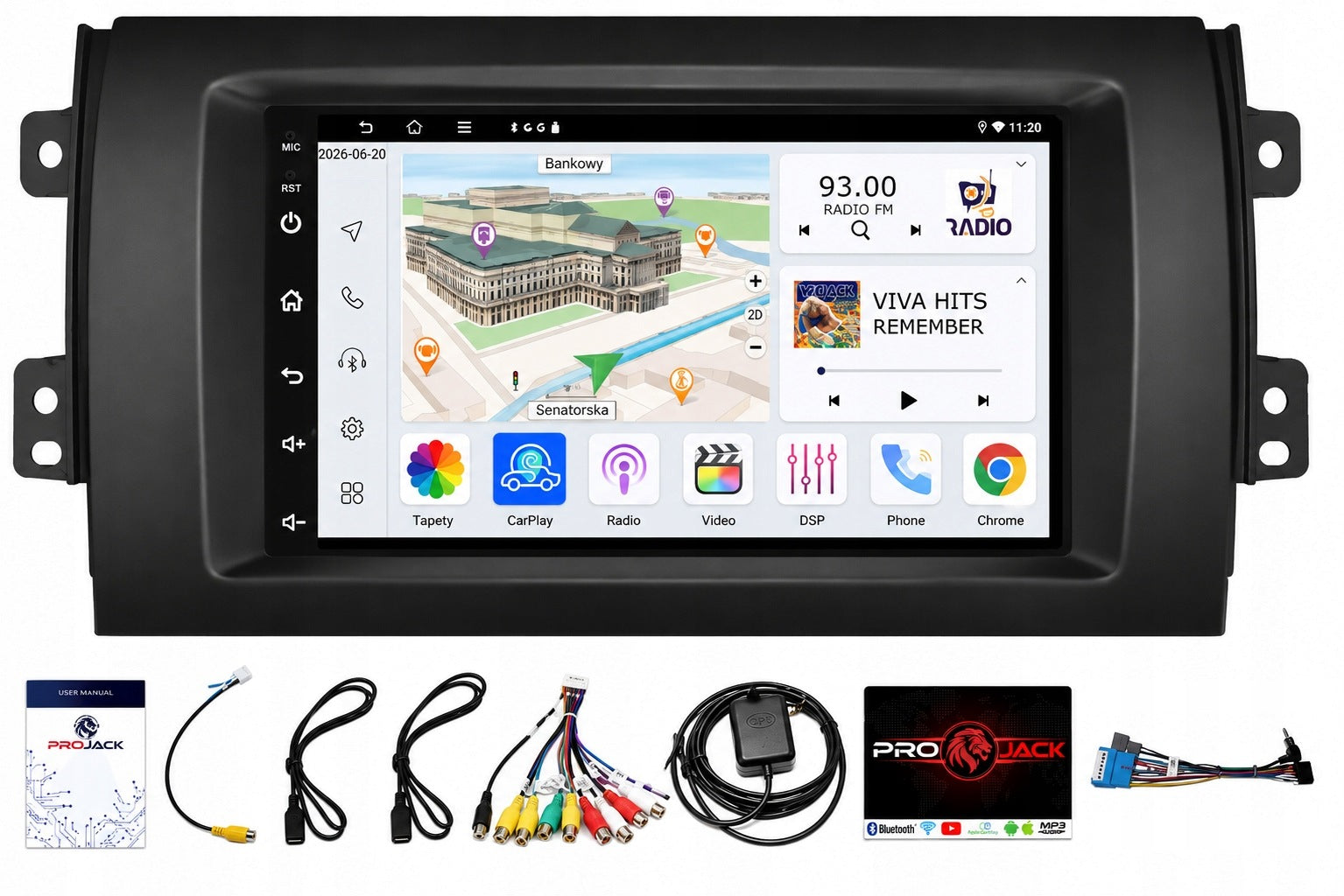 RADIO GPS ANDROID NAVI SUZUKI SX4 2006-2013 CARPLAY WIFI USB 4GB 64GB