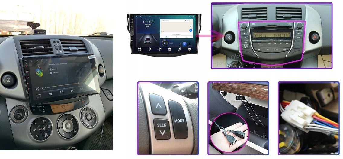 RADIO GPS ANDROID TOYOTA RAV4 2006-2012 CARPLAY WIFI USB 64GB MODEM SIM Manufacturer code A400 122