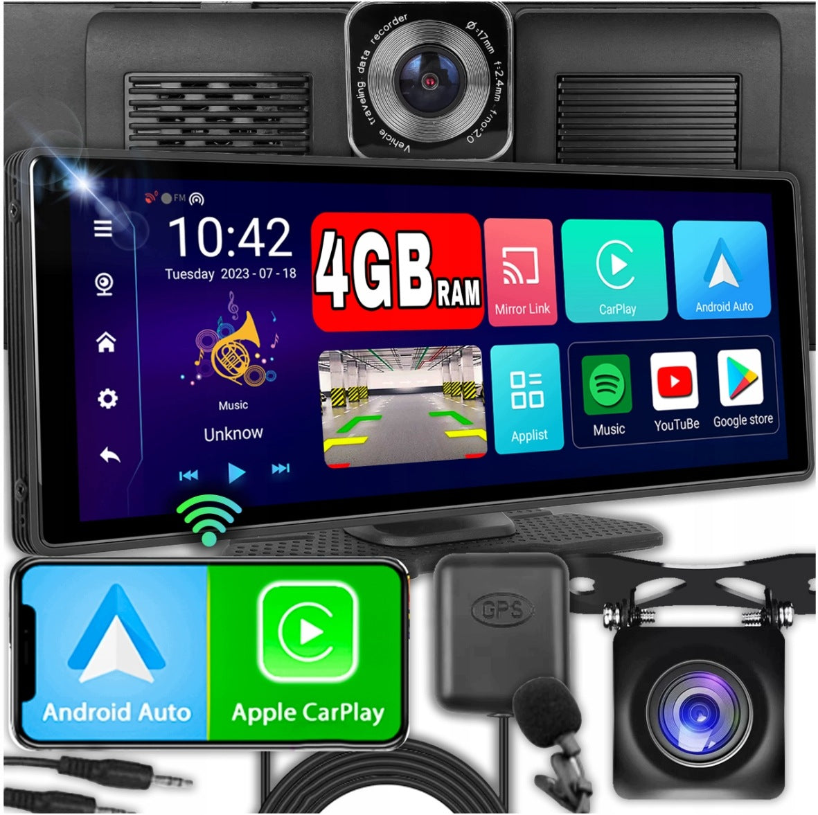 RADIO MULTIMEDIA STATION CARPLAY ANDROID AUTO 13 DVR VIDEO RECORDER