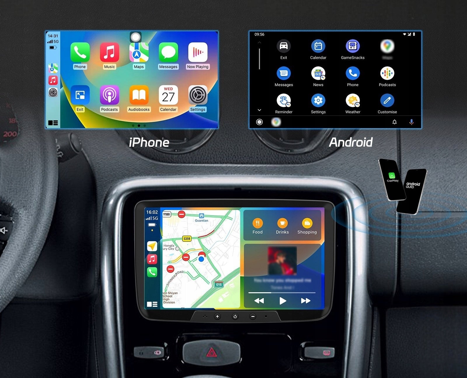 RADIO NAVIGATION ANDROID DUSTER LOGAN DOKKER SANDERO CARPLAY 4GB RAM Packaging status original