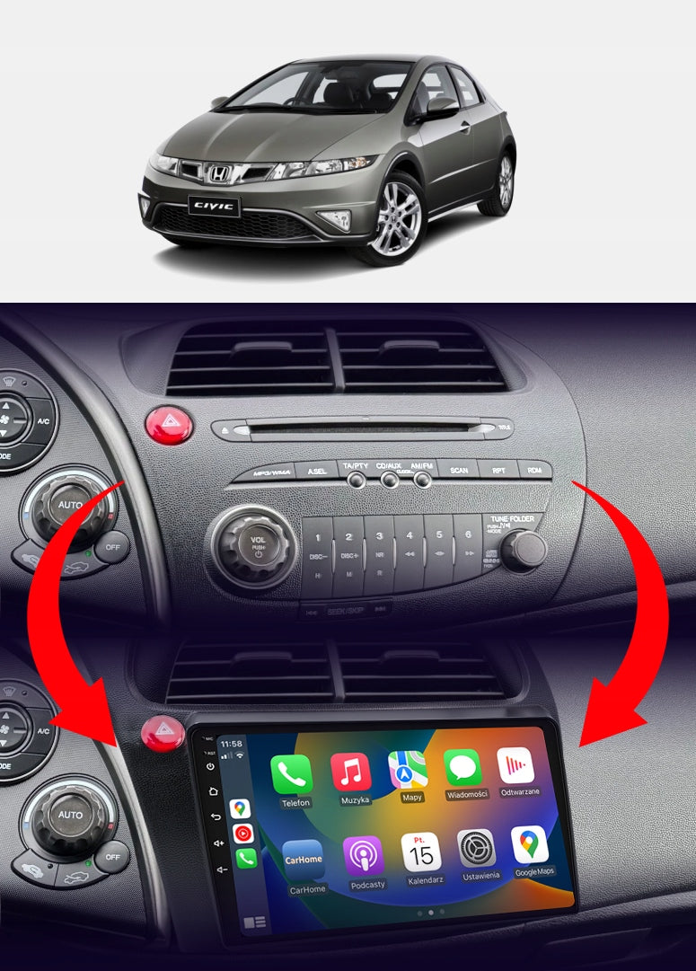 RADIO NAVIGATION ANDROID RS-305 Honda Civic VIII 2006-2011 2GB 9" Packaging status original