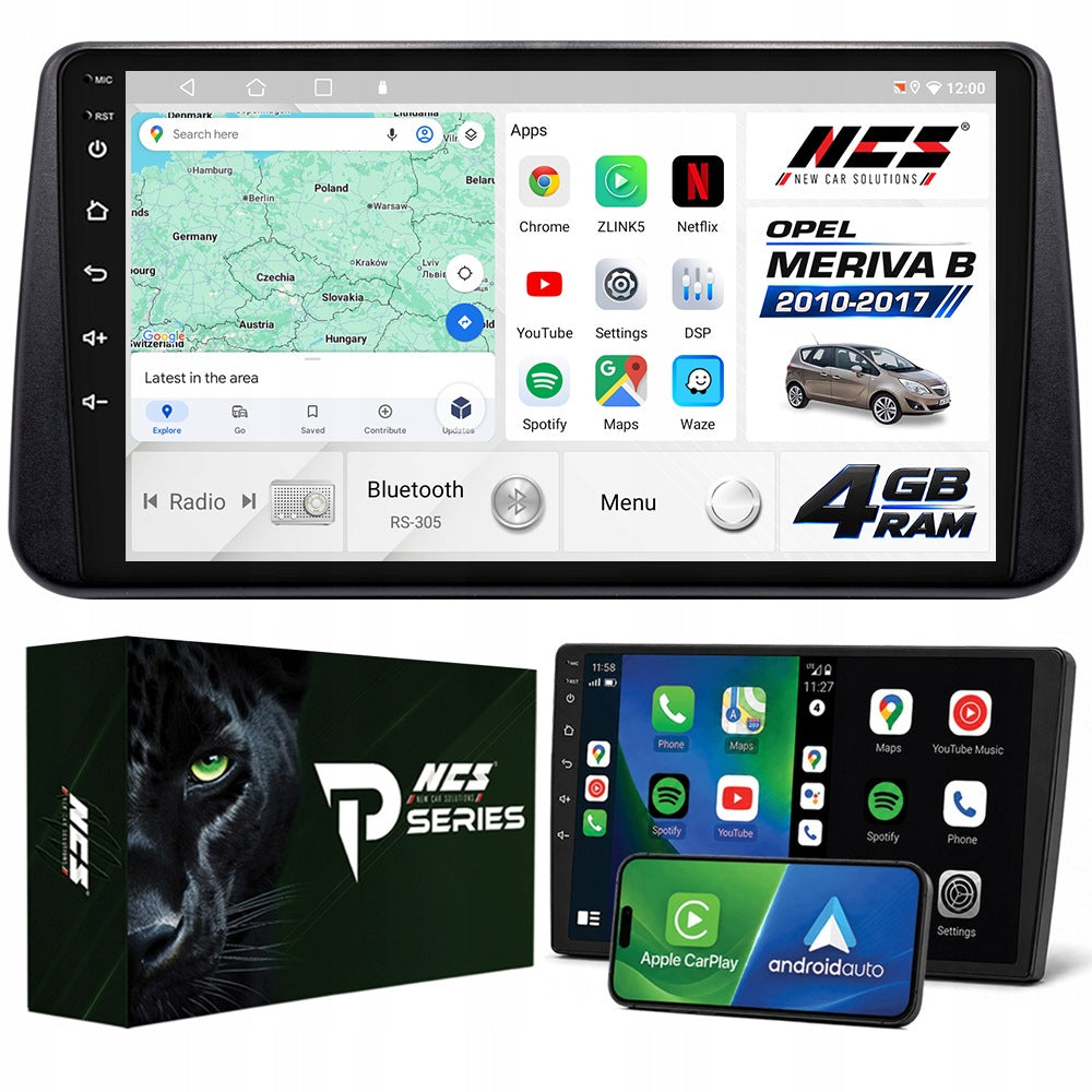 RADIO NAVIGATION ANDROID RS-305 Opel Meriva B 2010-2017 4GB 9"