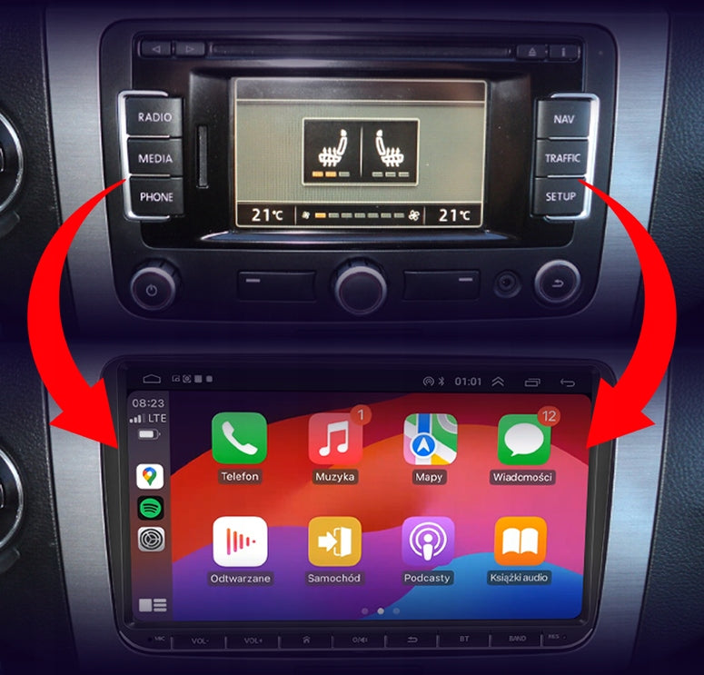 RADIO NAVIGATION ANDROID VW PASSAT B6 B7 GOLF 5 6 TIGUAN TOURAN CADDY T5 T6 Manufacturer code NCS Seria 400